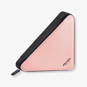♥️ Prada Beauty Triangle Pouch Pink & Black Cosmetic Bag Zipper